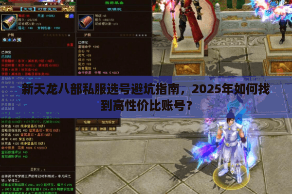 新天龙八部私服选号避坑指南，2025年如何找到高性价比账号？