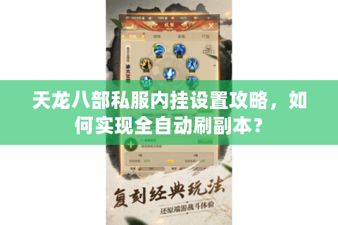 天龙八部私服内挂设置攻略，如何实现全自动刷副本？