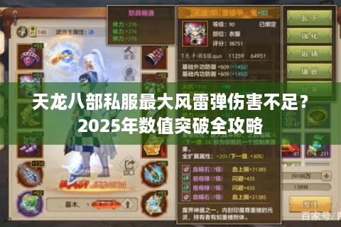 天龙八部私服最大风雷弹伤害不足？2025年数值突破全攻略