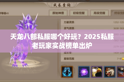 天龙八部私服哪个好玩?2025私服老玩家实战榜单出炉 天龙八部私服哪个好玩?2025私服老玩家实战榜单出炉