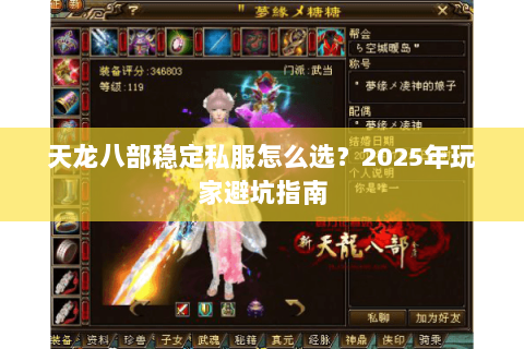 天龙八部稳定私服怎么选？2025年玩家避坑指南