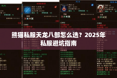 熊猫私服天龙八部怎么选？2025年私服避坑指南
