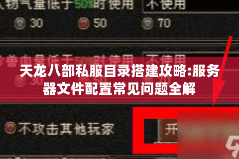 天龙八部私服目录搭建攻略:服务器文件配置常见问题全解