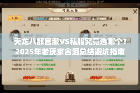 天龙八部官服VS私服究竟选哪个？2025年老玩家含泪总结避坑指南