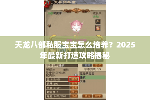 天龙八部私服宝宝怎么培养？2025年最新打造攻略揭秘