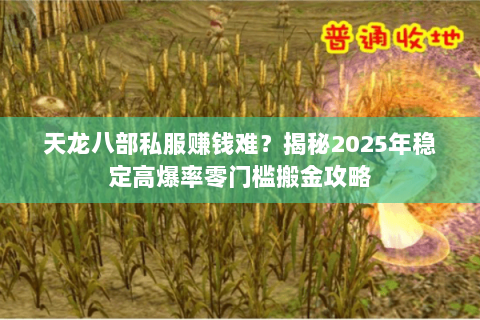 天龙八部私服赚钱难？揭秘2025年稳定高爆率零门槛搬金攻略