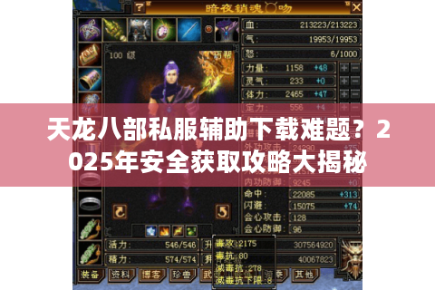 天龙八部私服辅助下载难题？2025年安全获取攻略大揭秘