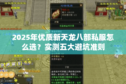 2025年优质新天龙八部私服怎么选？实测五大避坑准则