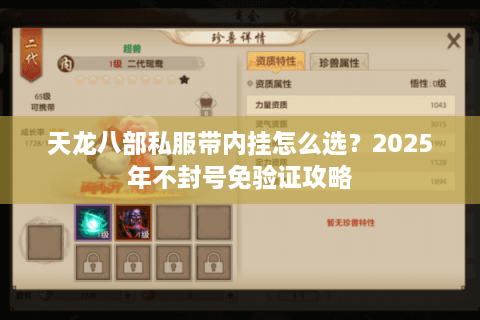 天龙八部私服带内挂怎么选?2025年不封号免验证攻略 天龙八部私服带内挂怎么选?2025年不封号免验证攻略