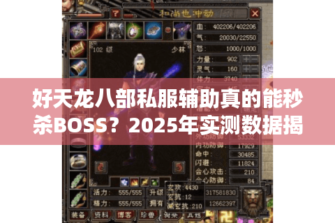好天龙八部私服辅助真的能秒杀BOSS?2025年实测数据揭秘 好天龙八部私服辅助真的能秒杀BOSS?2025年实测数据揭秘