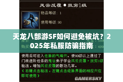 天龙八部游SF如何避免被坑？2025年私服防骗指南