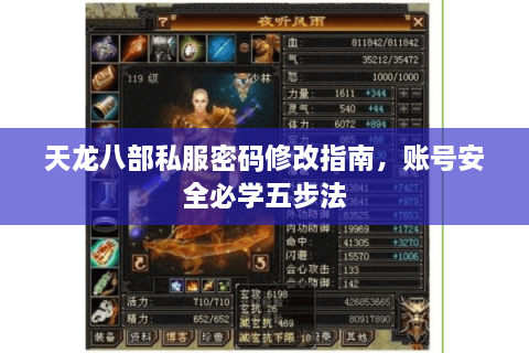 天龙八部私服密码修改指南，账号安全必学五步法