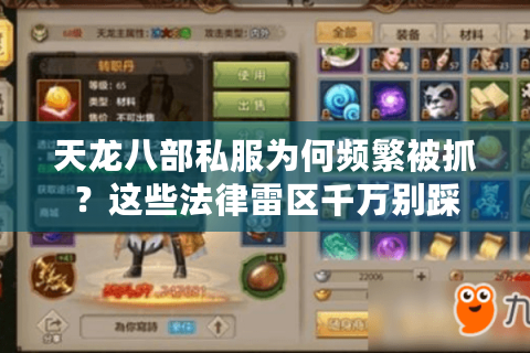 天龙八部私服为何频繁被抓？这些法律雷区千万别踩