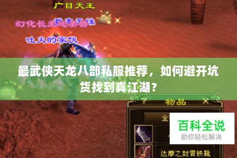 最武侠天龙八部私服推荐，如何避开坑货找到真江湖？