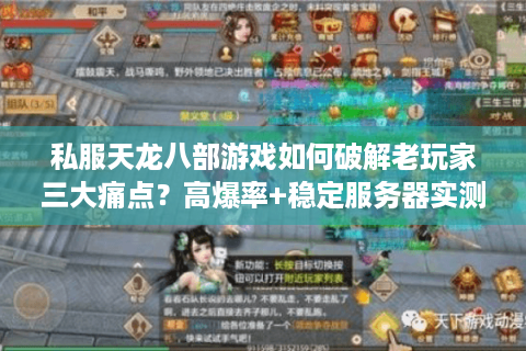 私服天龙八部游戏如何破解老玩家三大痛点？高爆率+稳定服务器实测推荐