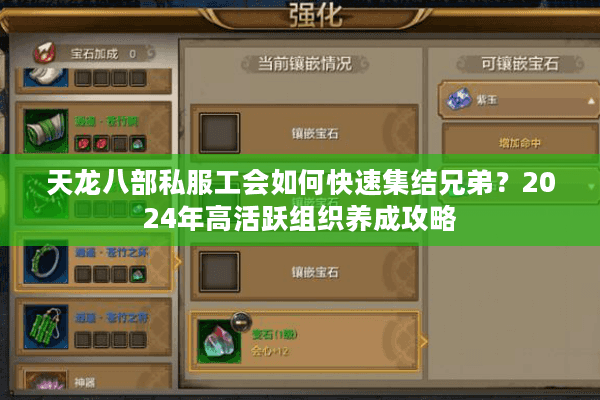 天龙八部私服工会如何快速集结兄弟?2024年高活跃组织养成攻略 天龙八部私服工会如何快速集结兄弟?2024年高活跃组织养成攻略