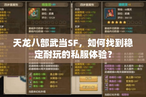 天龙八部武当SF，如何找到稳定耐玩的私服体验？
