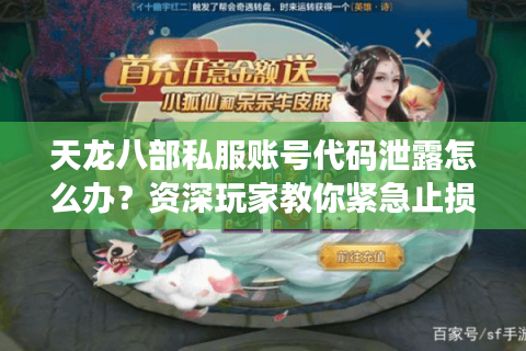 天龙八部私服账号代码泄露怎么办？资深玩家教你紧急止损