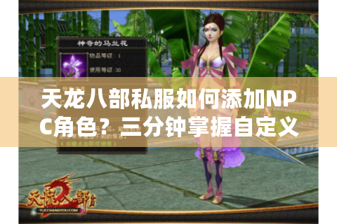 天龙八部私服如何添加NPC角色？三分钟掌握自定义玩法秘籍