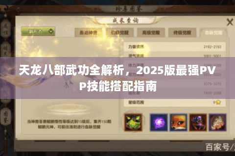 天龙八部武功全解析，2025版最强PVP技能搭配指南
