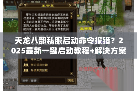 天龙八部私服启动命令报错？2025最新一键启动教程+解决方案