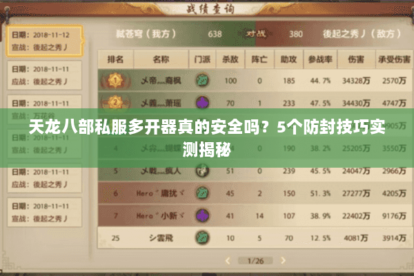 天龙八部私服多开器真的安全吗？5个防封技巧实测揭秘
