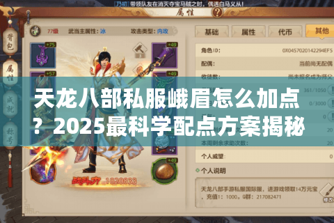 天龙八部私服峨眉怎么加点？2025最科学配点方案揭秘
