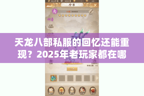 天龙八部私服的回忆还能重现？2025年老玩家都在哪个私服扎根
